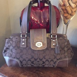 Coach Signature Jacquard and leather bag